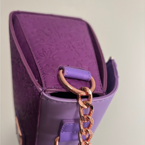 Disney Loungefly Tangled Rapunzel Magic Flower Crossbody Handbag Purse Purple - Picture 8 of 9